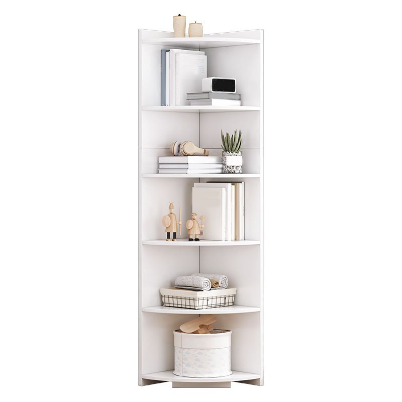 Poitrine d'accentuation triangulaire contemporaine avec étagères coffre résistant aux rayures en bois