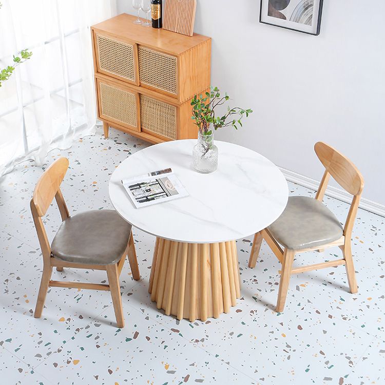 Modern Round Dining Table Natural Solid Wood Base Pedestal Dining Table Clearhalo 'Dining Tables & Seating' 'Dining Tables' 'dining_table' 'furn' 'furn_dining_table' 'Furniture' 'furniture_dining_table' 'Kitchen & Dining Furniture' 'kitchen' 'kitchen_dining_table' 1200x1200_b1941dcc-cc88-4c62-9ece-da1d242989ce