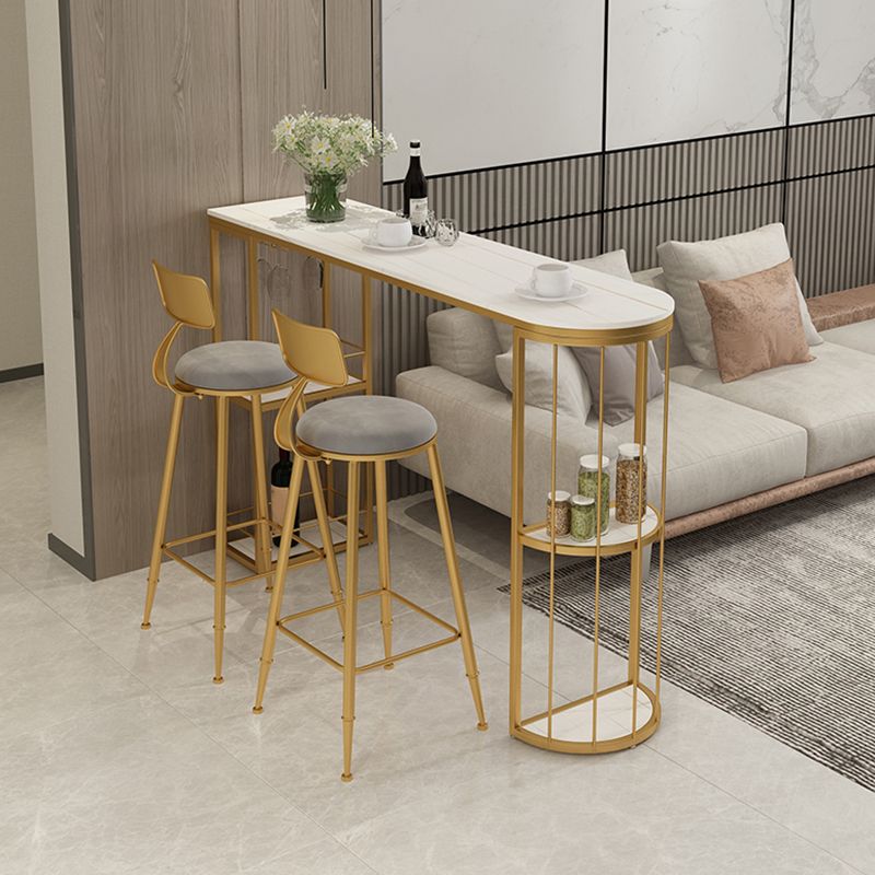 Glam Style Fixed Bar Table 1/2/3 Pieces Stone Counter Table for Dining Room Clearhalo 'Bar Furniture' 'furn' 'furn_home_bar_bar_sets' 'Furniture' 'Home Bars & Bar Sets' 'home_bar_bar_sets' 'Kitchen & Dining Furniture' 1200x1200_b1948ef0-94b3-4174-aa36-925de1996c35