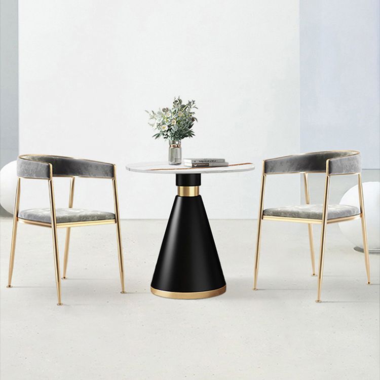 Metal Open Back Dining Side Chair Glam Style Dining Arm Chair for Home Clearhalo ' kitchen&dining_furn' 'Dining Chairs' 'Dining Tables & Seating' 'dining_chair' 'furn' 'furn_dining_chair' 'Furniture' 'furniture_dining_chair' 'Kitchen & Dining Furniture' 'kitchen' 1200x1200_b194bfd1-b911-4605-9495-94fc8f980c45