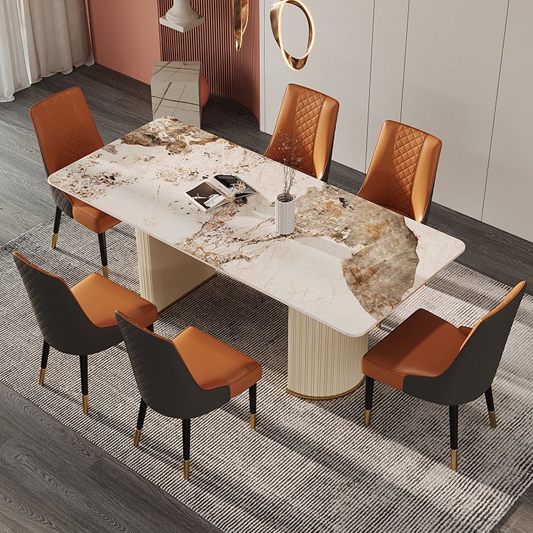 Designer Style Sintered Stone Top Dining Set 1/4/5/7 Pieces Dining Room Table Set Clearhalo 'Dining Room Sets' 'Dining Tables & Seating' 'dining_room_set' 'furn' 'furn_dining_room_set' 'Furniture' 'furniture_dining_room_set' 'Kitchen & Dining Furniture' 1200x1200_b19583a7-c028-4487-be34-b14a73389155