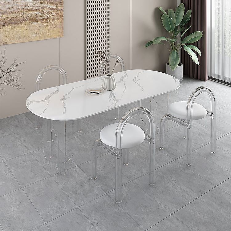 Designer Style Acrylic Dining Room Set 1/2/5 Pieces Rectangular Dining Set