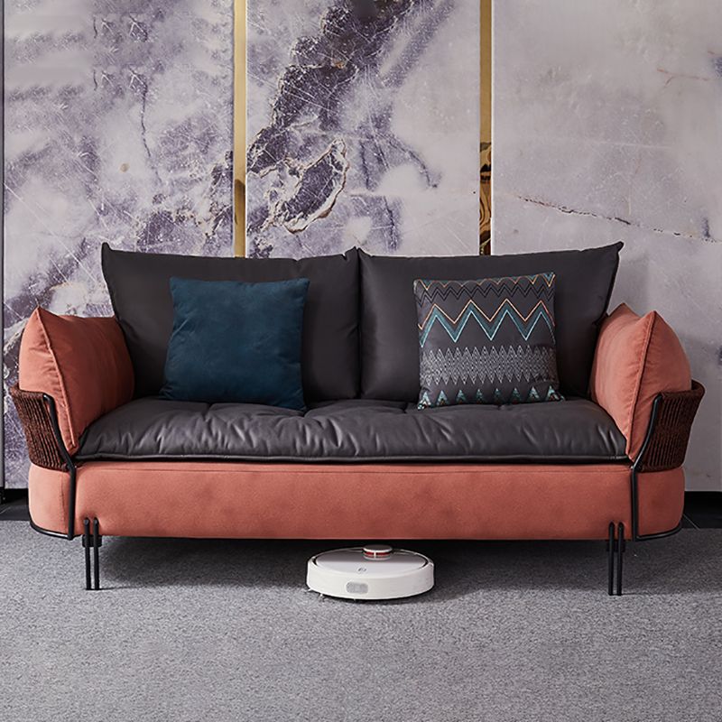 Ultra-Modern Faux Leather Square Arm Sofa with Loose Back Stain Resistant Standard Sofa Clearhalo 'furn' 'furn_sofas' 'Furniture' 'furniture_sofas' 'kitchen' 'kitchen_sofas' 'Living Room Furniture' 'Sofa' 'sofas' 1200x1200_b198bfeb-6e0d-4e88-b8cb-cf7930056829
