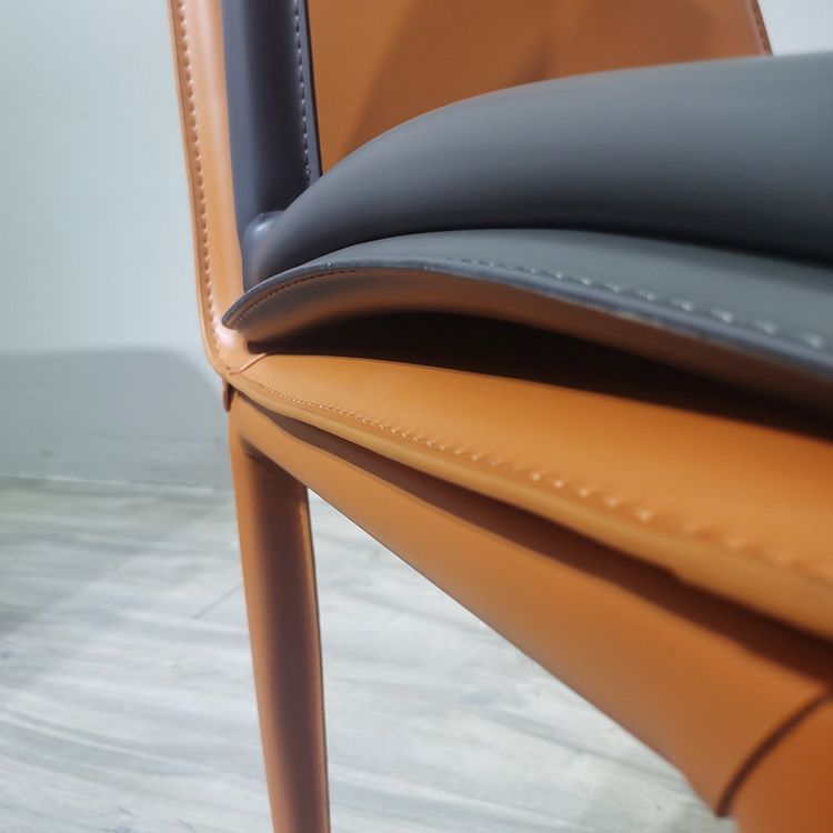 Eetkamerstoelen van kunstleer Moderne bijzetstoelen met metalen onderstel