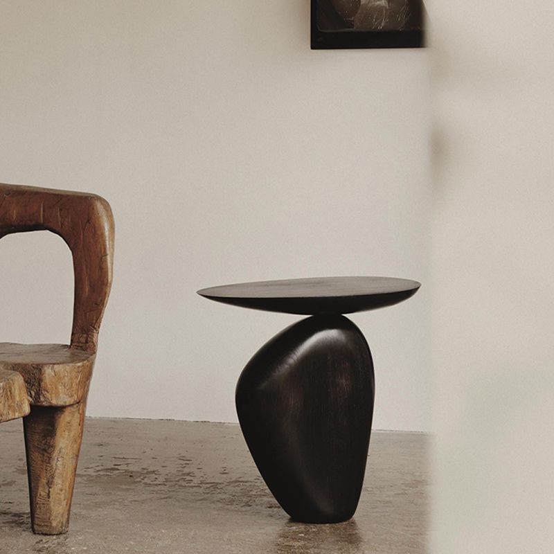 Contemporary Side End Table Oval Pedestal Living Room Solid Wood Corner Table Clearhalo 'Coffee & Accent Tables' 'End & Side Tables' 'end_side_tables' 'furn' 'furn_end_side_tables' 'Furniture' 'Living Room Furniture' 1200x1200_b1993ceb-4615-4a51-be6e-7d639cf7803a