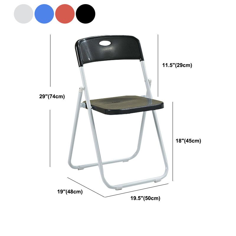 Moderne stalen taakstoel Plastic armloze gestoffeerde bureaustoelstoel