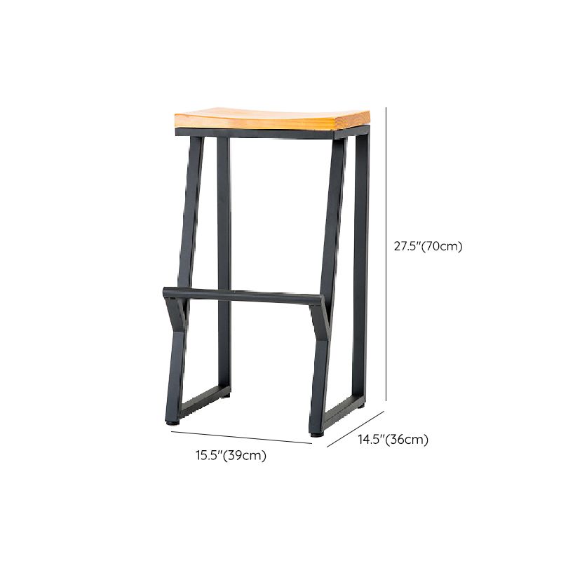 Contemporary Metal Counter Stool Wood Seat Bar Stool for Living Room Clearhalo 'Bar Furniture' 'Bar Stools' 'bar_stools' 'furn' 'furn_bar_stools' 'Furniture' 'Kitchen & Dining Furniture' 1200x1200_b19a5069-69b6-44b9-9b71-46b5b7393ed8