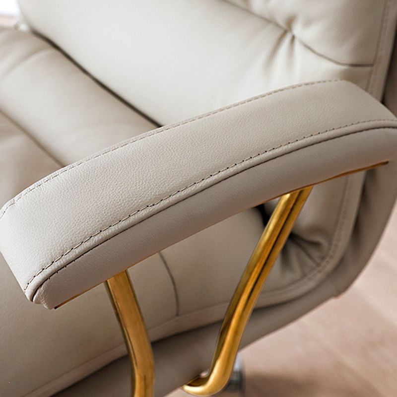 Modern Desk Chair Leather Computer Chair Mid-Back Chair with Wheels/No Wheels Clearhalo 'furn' 'furn_office_chair' 'Furniture' 'Office Chairs' 'Office Furniture' 'office_chair' 1200x1200_b19ac22b-a7d4-4047-ac41-0d262e034d10