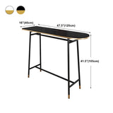 Industrial Iron Bar Table Faux Marble Specialty Top 41.3"H Bistro Table with Footrest Clearhalo 'Bar Furniture' 'Bar Tables' 'bar_tables' 'furn' 'furn_bar_tables' 'Furniture' 'furniture_bar_tables' 'Kitchen & Dining Furniture' 1200x1200_b19b074f-4fa0-4c7c-be5f-f4fa89dca2db