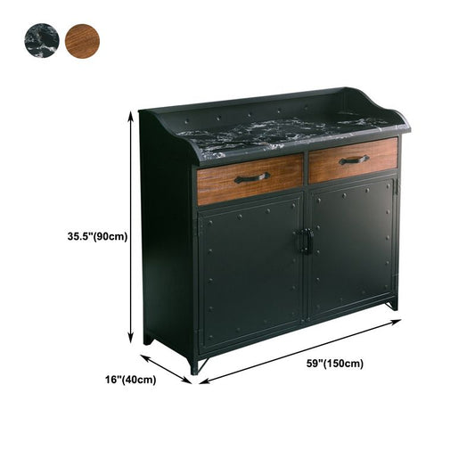 Contemporary Sideboard Black Metal with Drawers Cabinets for Home Clearhalo 'buffet_sideboard' 'Buffets & Sideboards' 'furn' 'furn_buffet_sideboard' 'Furniture' 'Kitchen & Dining Furniture' 1200x1200_b19ca65d-3bae-4f13-abed-b60ed7e7aee5