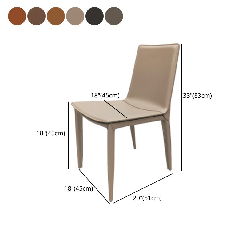 Leather Contemporary Dining Side Chair Kitchen Parsons Dining Chair Clearhalo ' kitchen&dining_furn' 'Dining Chairs' 'Dining Tables & Seating' 'dining_chair' 'furn' 'furn_dining_chair' 'Furniture' 'furniture_dining_chair' 'Kitchen & Dining Furniture' 'kitchen' 1200x1200_b19e3679-2c43-45aa-a3dd-eee71fa805f4