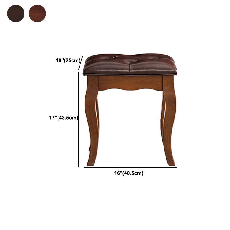 Tradities rubberwood ijdelheid set met spiegel 18.11 "brede bruine ijdelheid