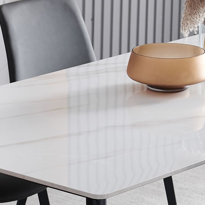 Metal Contemporary Rectangular Dining Table Sintered Stone Table with Metal Legs Clearhalo ' dining_table' 'Dining Tables & Seating' 'Dining Tables' 'furn' 'furn_dining_table' 'Furniture' 'furniture_dining_table' 'Kitchen & Dining Furniture' 'kitchen&dining_furn' 'kitchen' 'kitchen_dining_table' 1200x1200_b19f7099-da01-46ca-b0f1-ac12486cc57c