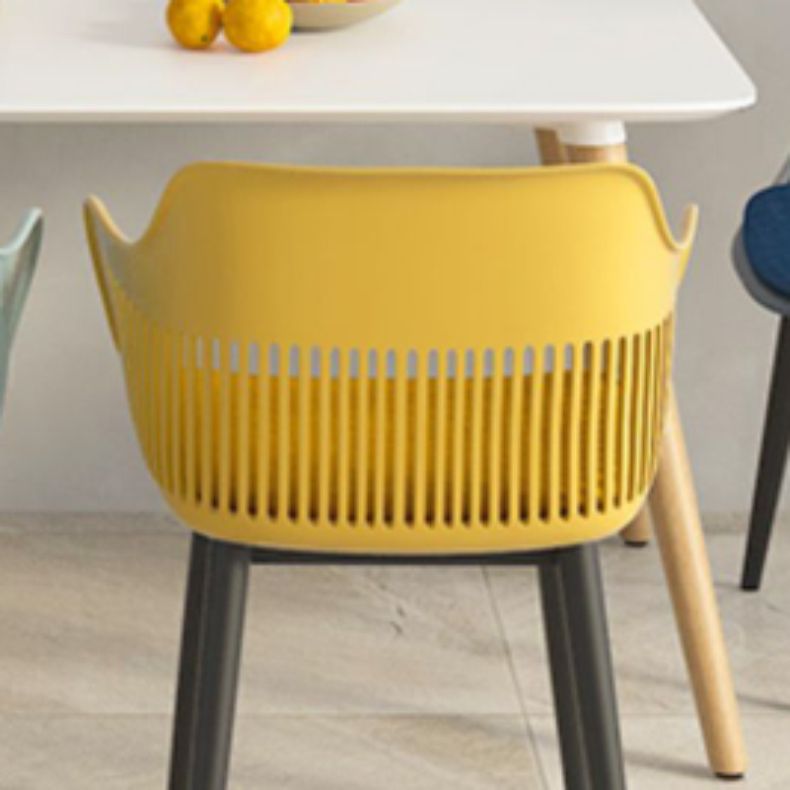 Plastic Arm Chair Modern Style Open Back Chair for Dining Room