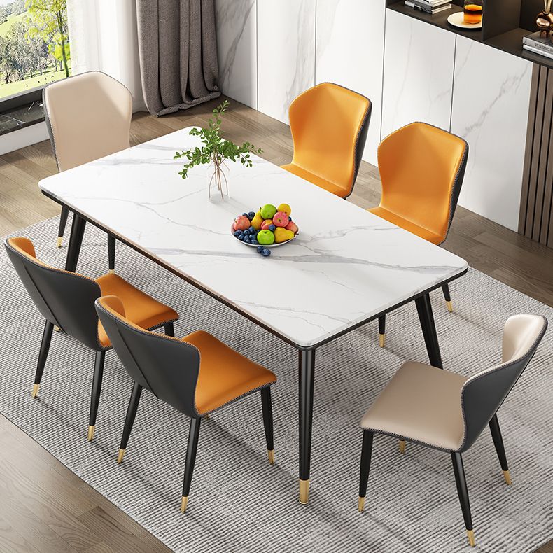 Rectangle Sintered Stone Dining Table Simplicity 4 Legs Table for Dining Room Clearhalo ' dining_table' 'Dining Tables & Seating' 'Dining Tables' 'furn' 'furn_dining_table' 'Furniture' 'furniture_dining_table' 'Kitchen & Dining Furniture' 'kitchen&dining_furn' 'kitchen' 'kitchen_dining_table' 1200x1200_b1a05d98-0837-4719-8b9e-544b677a395d