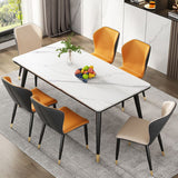 Rectangle Sintered Stone Dining Table Simplicity 4 Legs Table for Dining Room Clearhalo ' dining_table' 'Dining Tables & Seating' 'Dining Tables' 'furn' 'furn_dining_table' 'Furniture' 'furniture_dining_table' 'Kitchen & Dining Furniture' 'kitchen&dining_furn' 'kitchen' 'kitchen_dining_table' 1200x1200_b1a05d98-0837-4719-8b9e-544b677a395d
