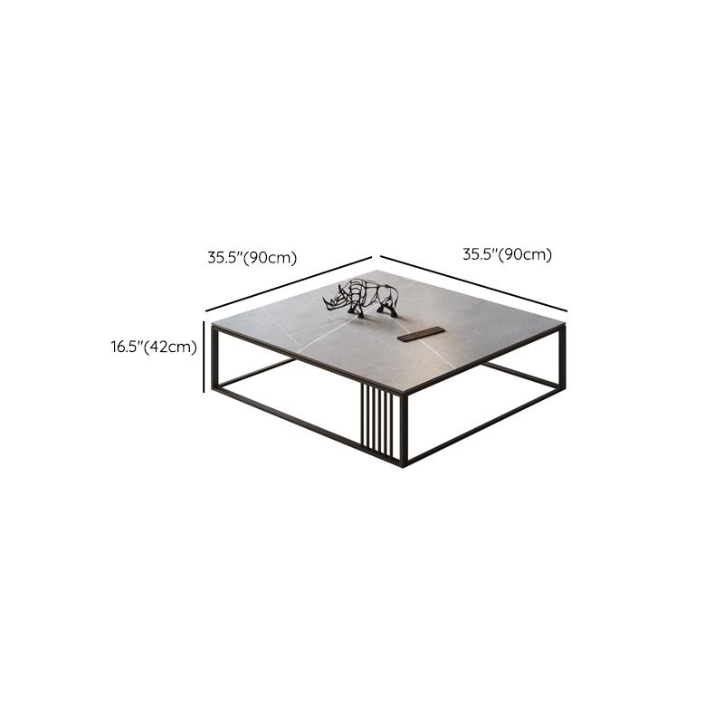 Contemporary Slate Frame Coffee Table Standard Single Cocktail Table