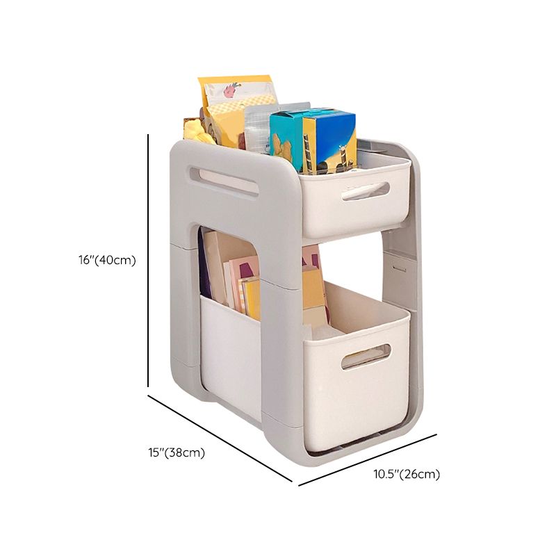 Moderna de la noche de la mesa de plástico de la mesa de acento con 2 cajones