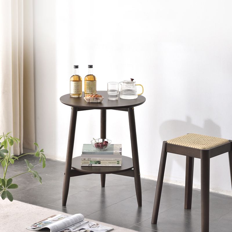 Modernistic Corner Table with Storage Round Double Tier Living Room End Table Clearhalo 'Coffee & Accent Tables' 'End & Side Tables' 'end_side_tables' 'furn' 'furn_end_side_tables' 'Furniture' 'Living Room Furniture' 1200x1200_b1a216e2-d90d-47b5-bbfa-1f1e9973f0ba