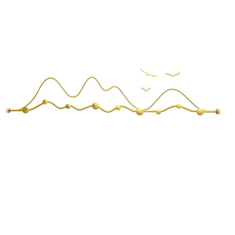 Ganci per ganci a parete a parete con planimetro metallico contemporaneo per la sala