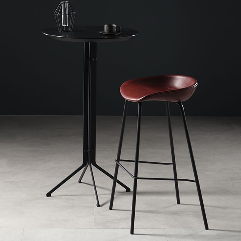 Contemporary Faux Leather Low Back Bucket Bar Stools with Metal Base Clearhalo 'Bar Furniture' 'Bar Stools' 'bar_stools' 'furn' 'furn_bar_stools' 'Furniture' 'Kitchen & Dining Furniture' 1200x1200_b1a5ad63-67ad-4f4e-83a9-a574e6c29804