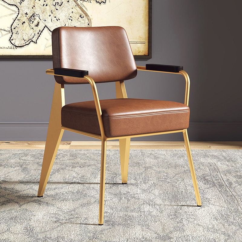 Contemporary Metal Dining Chairs Open Back Arm Dining Side Chair for Kitchen Clearhalo ' kitchen&dining_furn' 'Dining Chairs' 'Dining Tables & Seating' 'dining_chair' 'furn' 'furn_dining_chair' 'Furniture' 'furniture_dining_chair' 'Kitchen & Dining Furniture' 'kitchen' 1200x1200_b1a5fa84-b1a6-47bf-993d-3c19df5dab5d