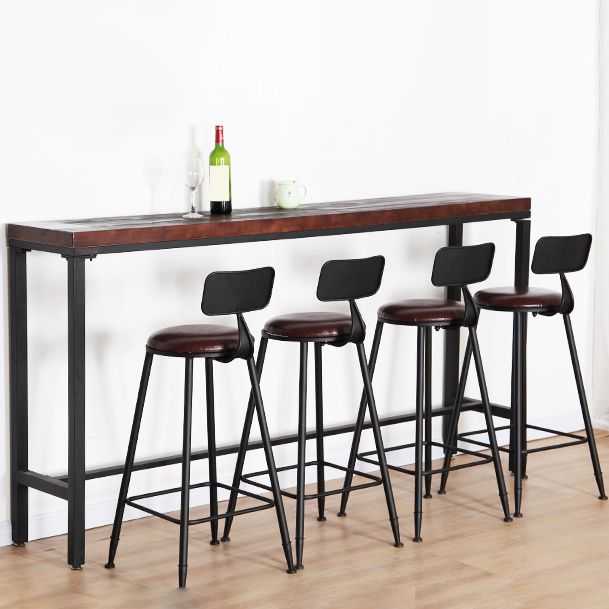 Industrial Backrest Armless Counter Stool Iron Cafe Bar Stool with Seat and Pedal
