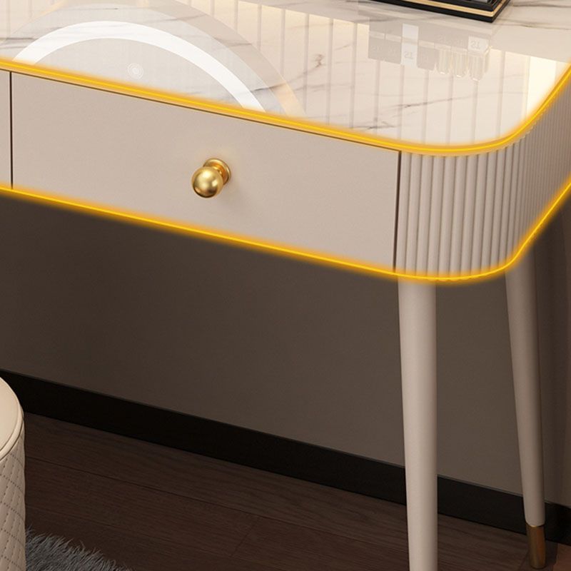 Tavolo da letto moderno a specchio illuminato tavolo da letto con cassetto