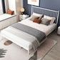 Contemporary Rectangular Spindle Headboard Bed with Metal Legs