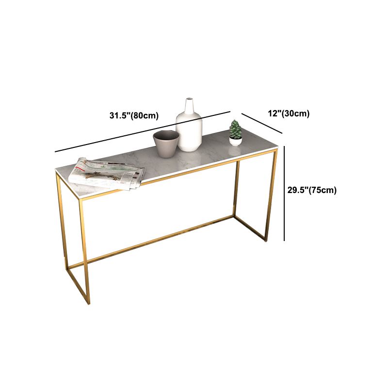 Tabella della console del rettangolo di marmo Glam Ironcraft Accent Table per Hall