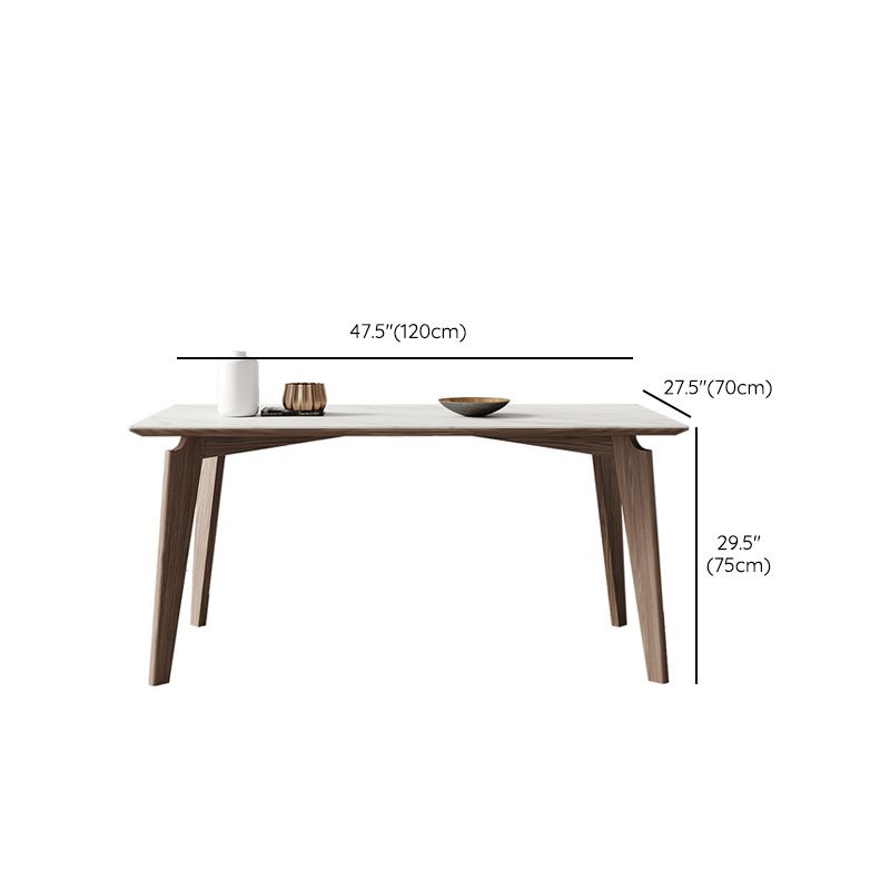 Industrial Style Dining Table Sintered Stone Table with Wooden Legs for Home Use Clearhalo 'Dining Tables & Seating' 'Dining Tables' 'dining_table' 'furn' 'furn_dining_table' 'Furniture' 'Kitchen & Dining Furniture' 1200x1200_b1a87a2e-85b1-4667-b4c9-21319a67c69d