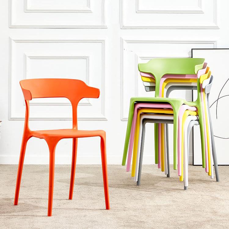 Contemporary Restaurant Open Back Arm Chair Matte Finish Plastic Dining Chair Clearhalo ' kitchen&dining_furn' 'Dining Chairs' 'Dining Tables & Seating' 'dining_chair' 'furn' 'furn_dining_chair' 'Furniture' 'furniture_dining_chair' 'Kitchen & Dining Furniture' 'kitchen' 1200x1200_b1a8e96e-914e-4cdc-9db1-365cbb611f46