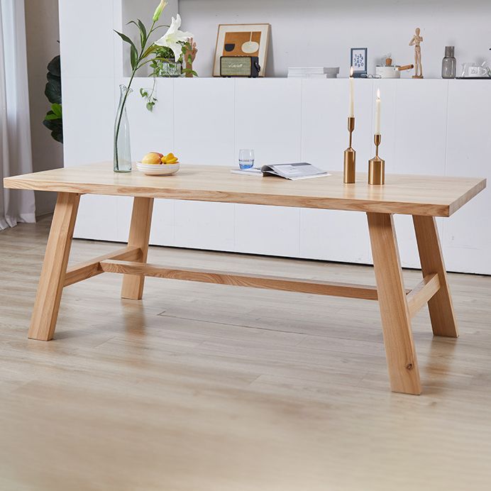 Modern Pine Solid Wood Table Rectangle Dining Table with Wooden Trestle Base Base Clearhalo ' dining_table' 'Dining Tables & Seating' 'Dining Tables' 'furn' 'furn_dining_table' 'Furniture' 'furniture_dining_table' 'Kitchen & Dining Furniture' 'kitchen&dining_furn' 'kitchen' 'kitchen_dining_table' 1200x1200_b1aa47da-0b89-4578-8fe3-b6289100a044