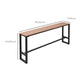 Brown Rectangle Bar Table with Metal Base 1/5 Pieces Industrial Manufactured Wood Pub Set