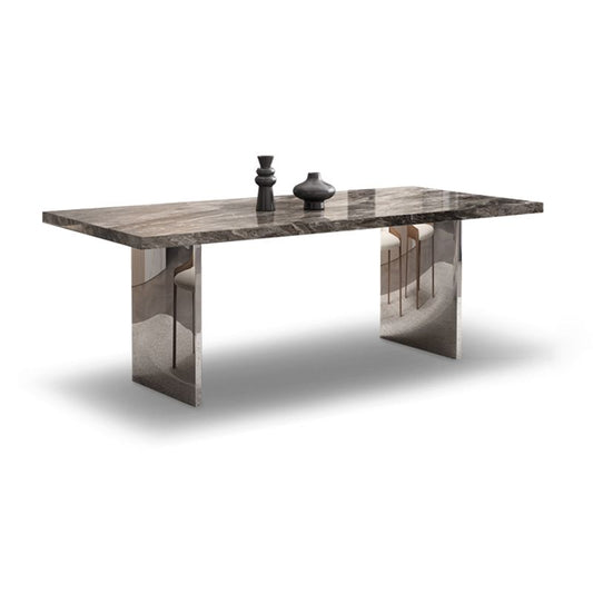 Set di tavoli da pranzo marrone lucido 1/4/5/7 PCS Dinette con sedie in pelle finta