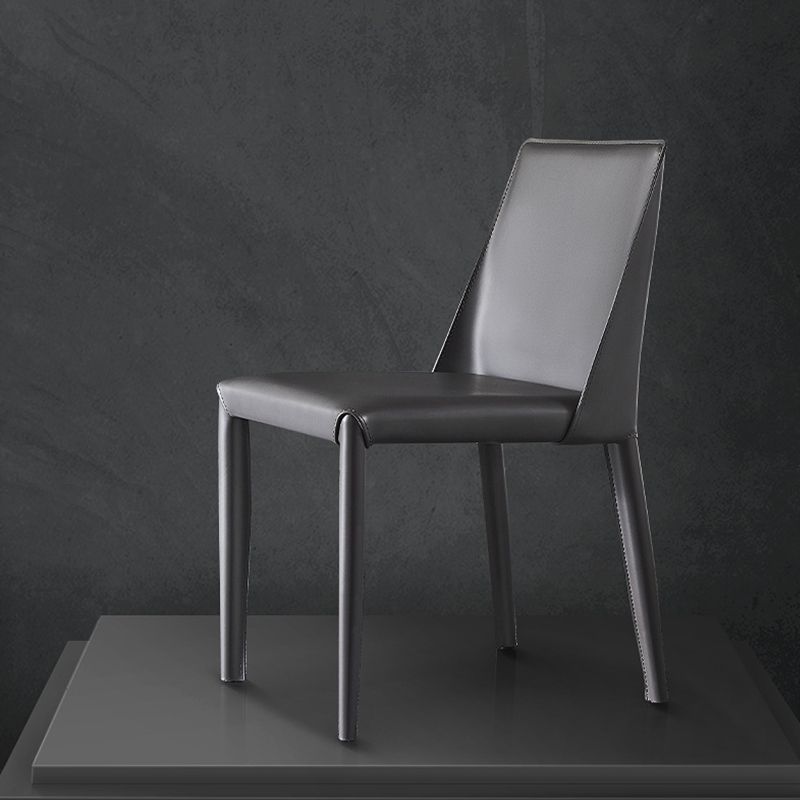 インダストリアルフェイクレザーダイニングチェア屋内外屋の腕のない椅子
