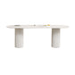 White Oval Dining Table Stone Top Dining Table with Double Pedestal Clearhalo 'Dining Tables & Seating' 'Dining Tables' 'dining_table' 'furn' 'furn_dining_table' 'Furniture' 'Kitchen & Dining Furniture' 1200x1200_b1ace7cd-881d-4487-8f22-fe667f1b8639