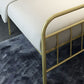 Letto standard con telaio metallico in stile moderno con testiera a frame aperto