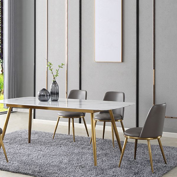 Sedie da pranzo in pista finto e metallo contemporanee per cucina