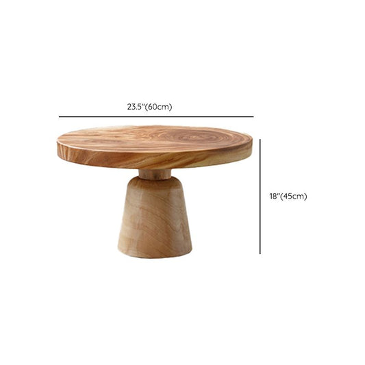 Mesa de café contemporánea mesa de café de pedestal marrón