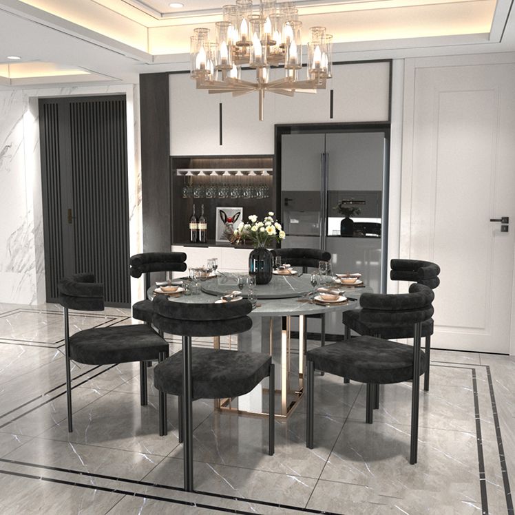 Designer Style Restaurant Velvet Side Chair Matte Finish Open Back Dining Chair Clearhalo ' kitchen&dining_furn' 'Dining Chairs' 'Dining Tables & Seating' 'dining_chair' 'furn' 'furn_dining_chair' 'Furniture' 'furniture_dining_chair' 'Kitchen & Dining Furniture' 'kitchen' 1200x1200_b1aeb0a8-b0bf-427d-8c79-08346a06b513