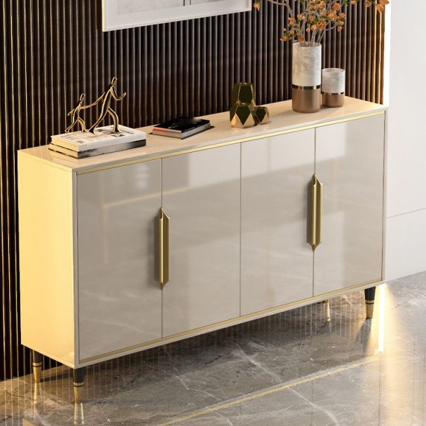 Glam Stone Sideboard Dining Kitchen Room Adjustable Shelves Sideboard Clearhalo 'buffet_sideboard' 'Buffets & Sideboards' 'furn' 'furn_buffet_sideboard' 'Furniture' 'Kitchen & Dining Furniture' 1200x1200_b1b0e929-9d3e-462a-ae0a-f751338d04e9