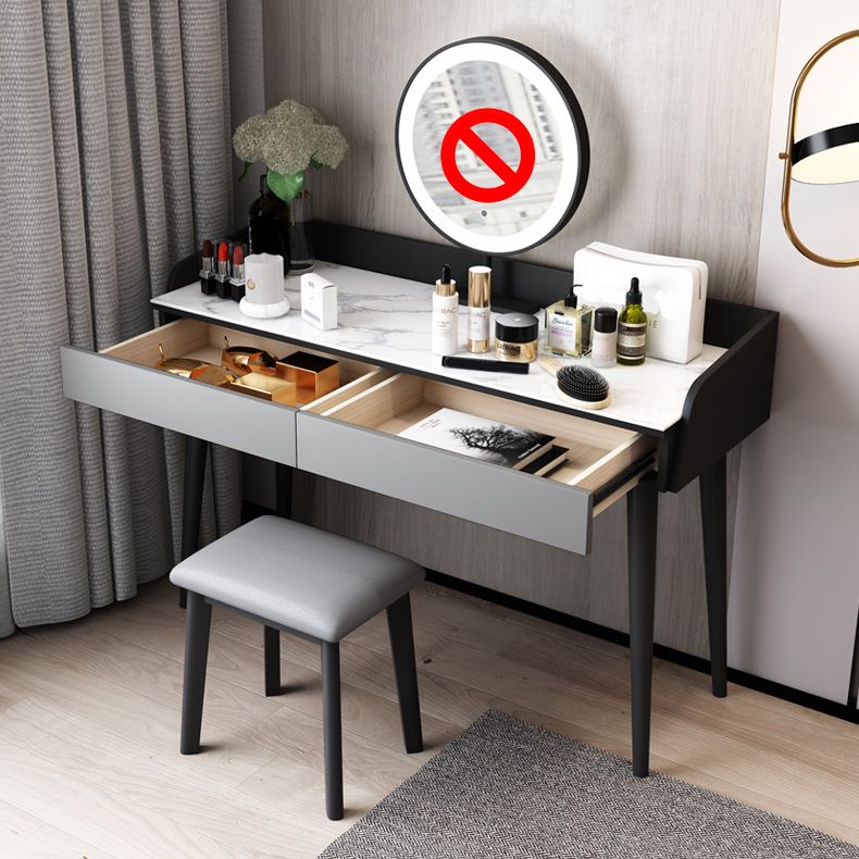 Vanity in legno ingegnerizzato contemporaneo 37,8 "H Vanity set con sgabello
