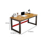 Table d'ordinateur portable de bureau de forme rectangulaire en bois brun avec 2 lames