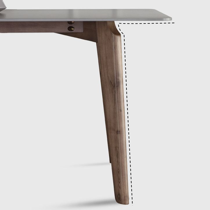 Tavolo da pranzo in pietra sinterizzato tavolo rettangolo moderno con 4 gambe in legno di cenere