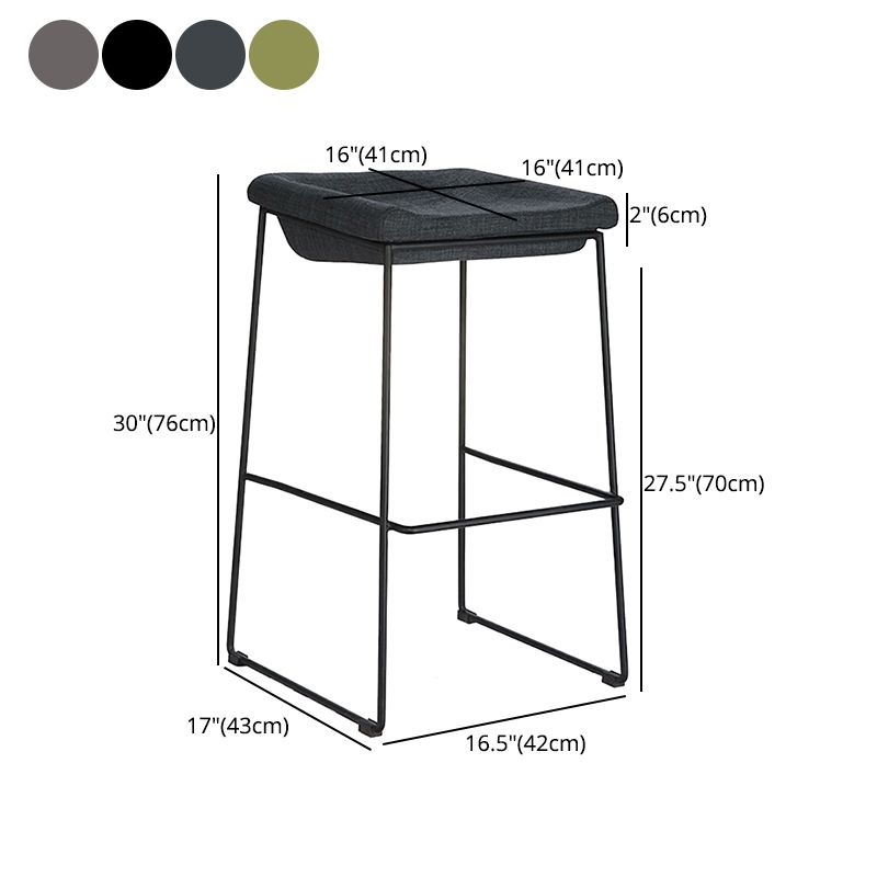 Industrial Style Barstool Indoor Metal Black 4 Legs Bar Stool for Restaurant Clearhalo 'Bar Furniture' 'Bar Stools' 'bar_stools' 'furn' 'furn_bar_stools' 'furniture_bar_stools' 'Kitchen & Dining Furniture' 'kitchen&dining_furn' 'kitchen' 'kitchen_furn' Furniture' 1200x1200_b1b42969-d5df-4521-988e-bd9b6a1b0365