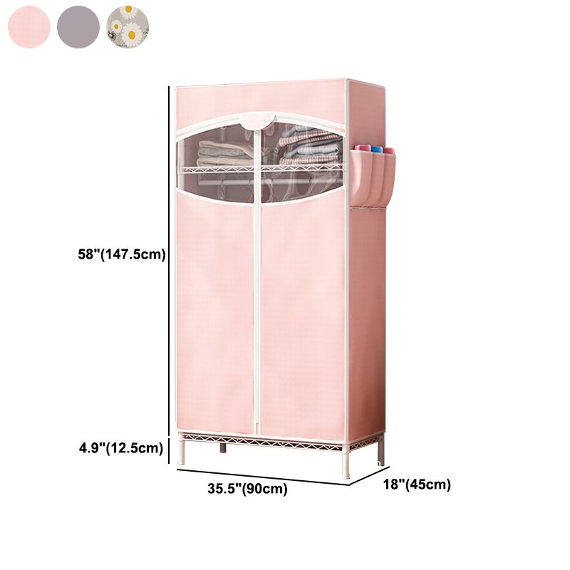 Contemporary Style Wardrobe Steel Wardrobe Closet with Shelves Clearhalo 'Armoires & Wardrobes' 'armoires_wardrobes' 'Bedroom Furniture' 'furn' 'furn_armoires_wardrobes' 'Furniture' 1200x1200_b1b445f1-dd14-4ed9-a347-4b7d7459338e