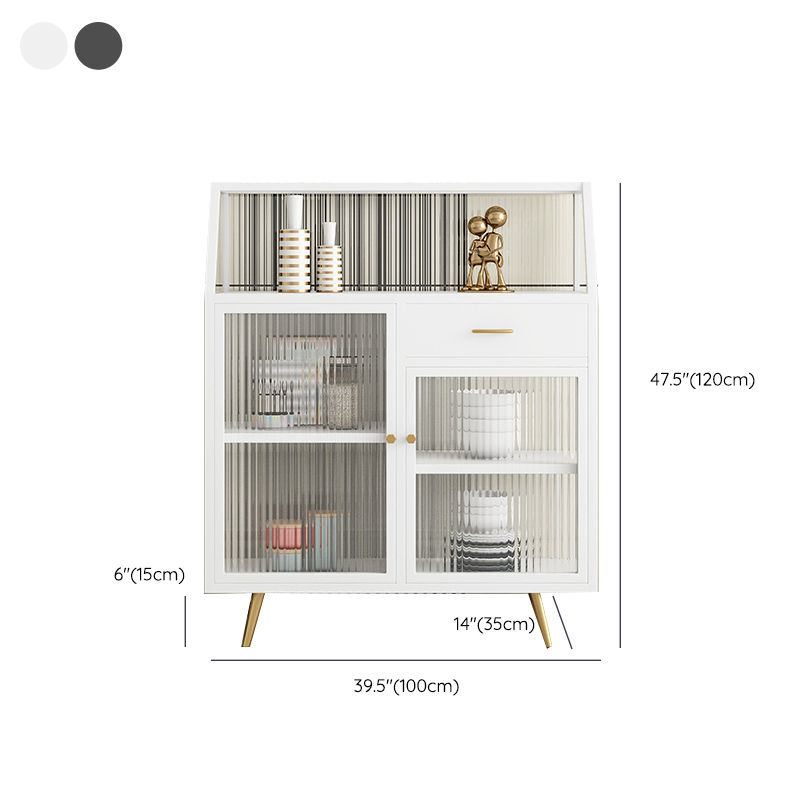 Server da pranzo con finitura opaca con gambe in metallo oro Sideboard moderno per sala da pranzo