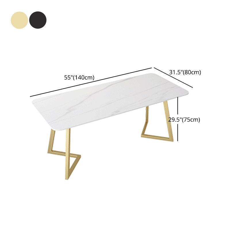 Glam 1/2 Pieces Dining Set Rectangle Stone Dining Table for Dining Room Clearhalo 'Dining Room Sets' 'Dining Tables & Seating' 'dining_room_set' 'furn' 'furn_dining_room_set' 'Furniture' 'furniture_dining_room_set' 'Kitchen & Dining Furniture' 1200x1200_b1b7395f-9e33-499a-ae6f-37ff02a524a4