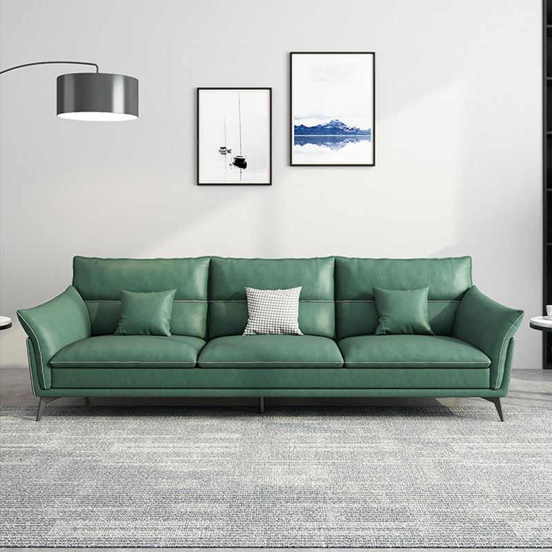 Contemporary 33.46" H Green Faux Leather Pillow Top Arm Sofa Clearhalo 'furn' 'furn_sofas' 'Furniture' 'Living Room Furniture' 'Sofa' 'sofas' 1200x1200_b1b8f7fd-6fcb-438c-a180-583680e67240